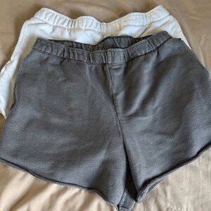 Gray and White Women's Shorts Aerie shorts